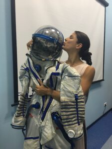 Laura Winterling with space suit