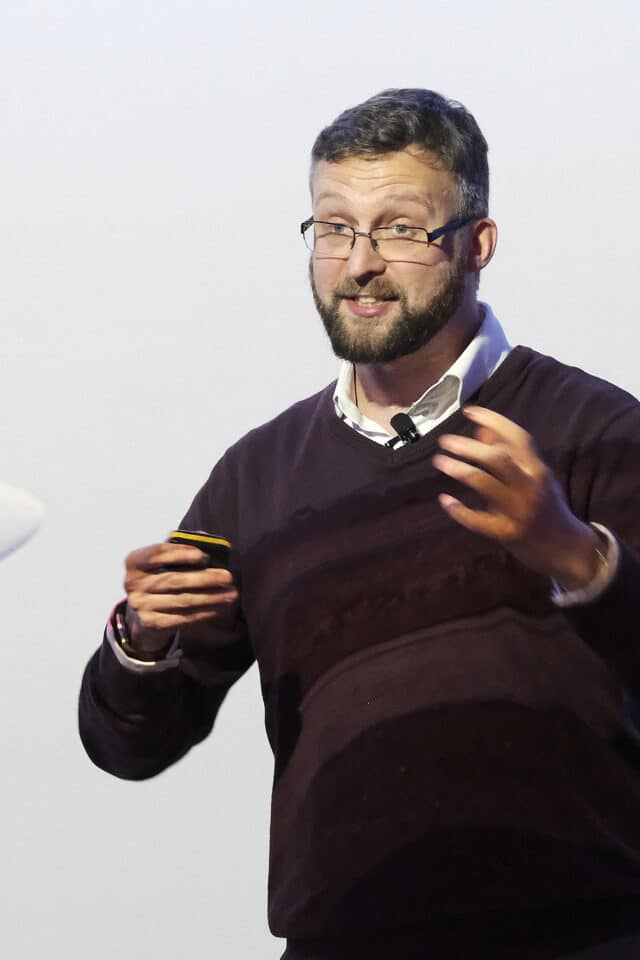 Toby Lewis presenting