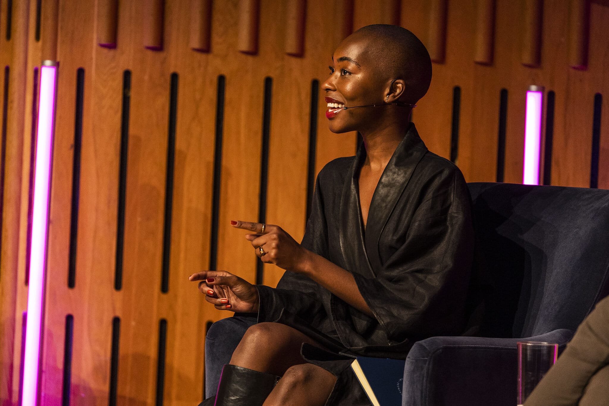 A panel discussion with Africa Brooke being facilitated and moderated